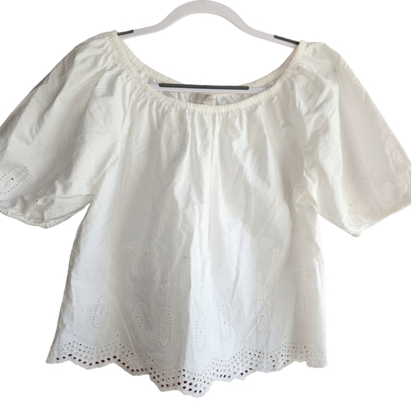 LOFT Tops - EUC! Loft, White Eyelet Top